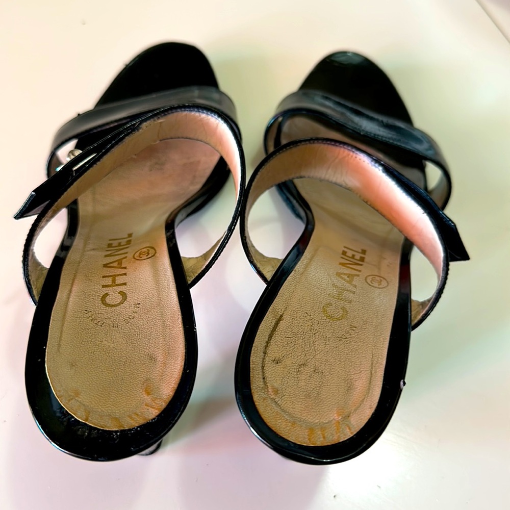 Chanel black Womens heeled sandals size 38. - Picture 6 of 7